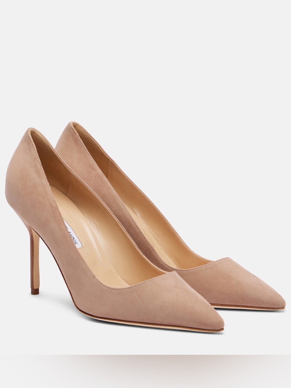 Manolo Blahnik BB 90 Nude Beige Designer Pumps